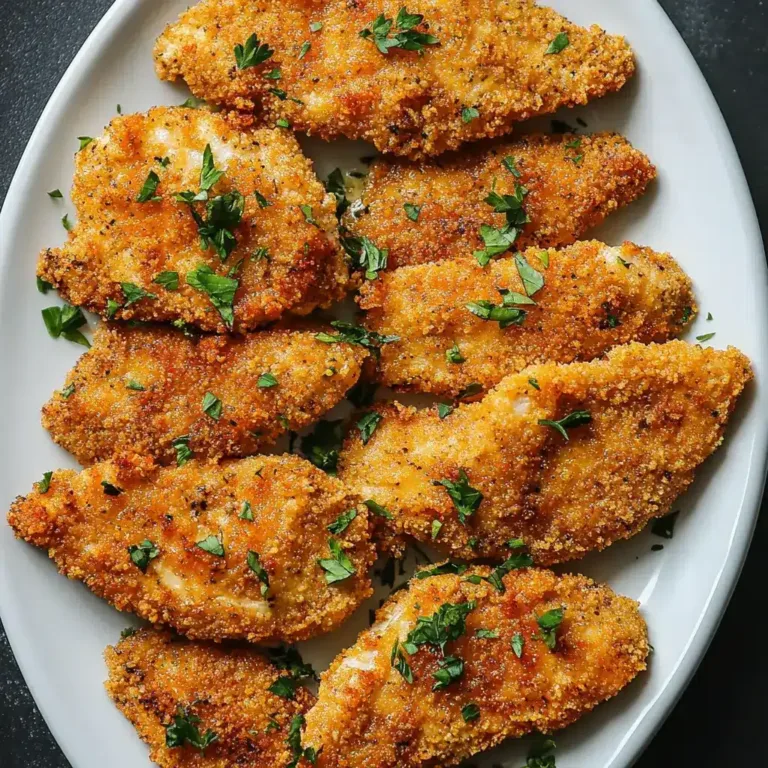 Golden, crispy baked chicken cutlets on a white plate – easy chicken cutlet recipes in oven