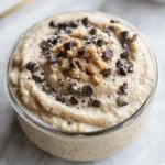 High protein cookie dough overnight oats in jar