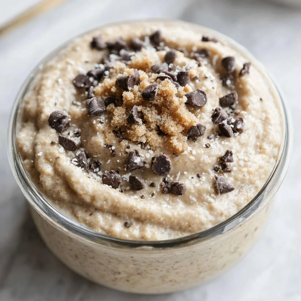 High protein cookie dough overnight oats in jar