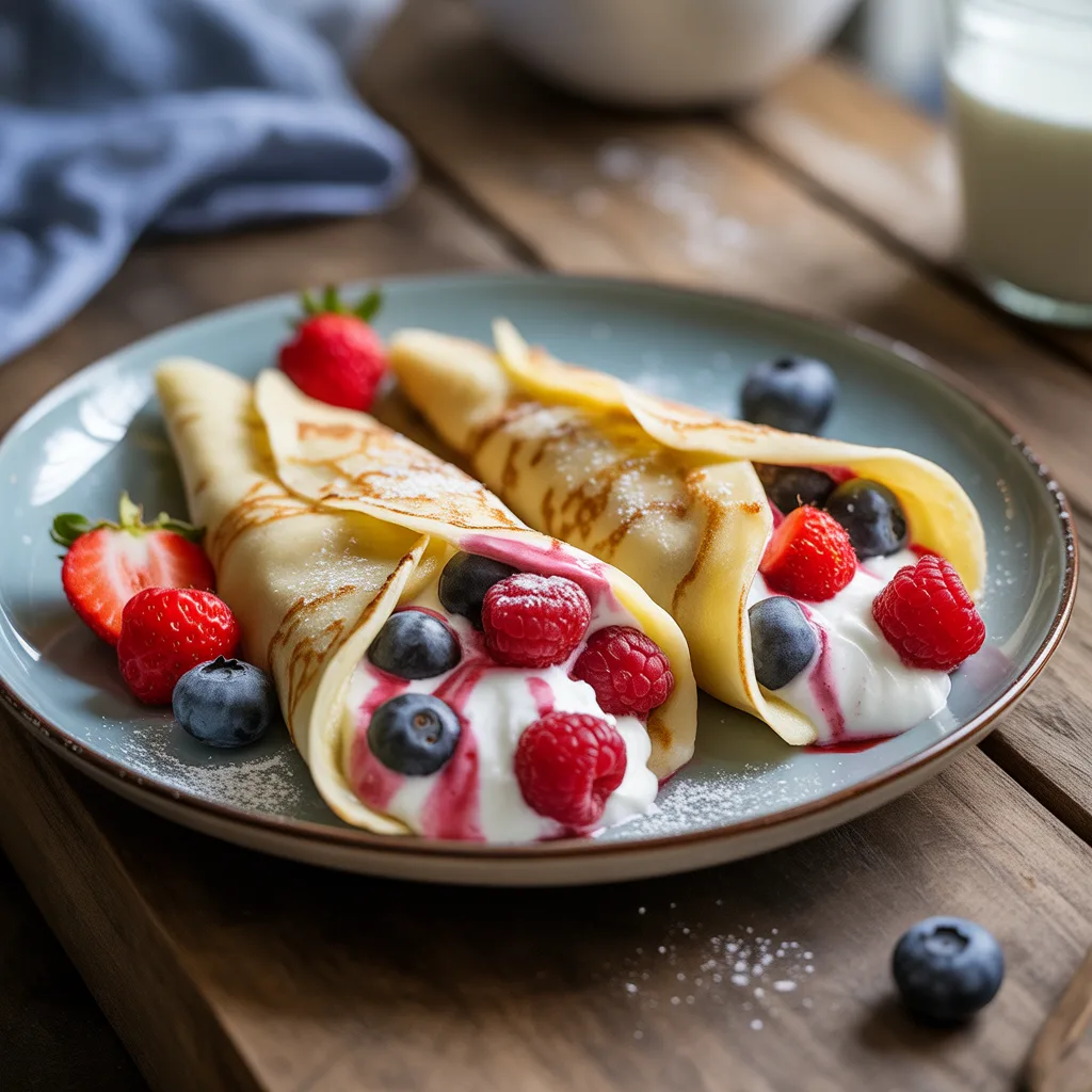 Make My Berry Cream Yogurt Crepe Pockets for Breakfast