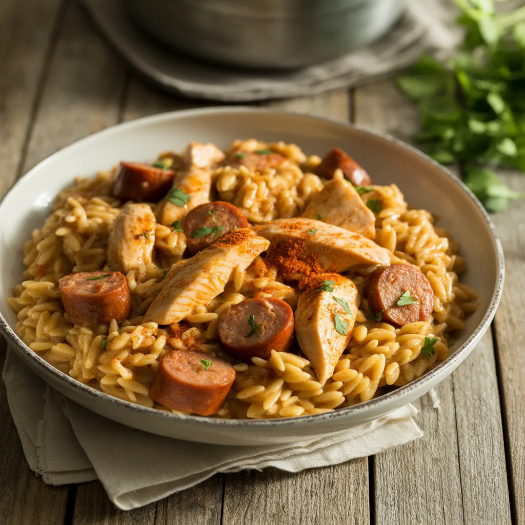 One-Pan Cajun Chicken & Sausage Orzo: Your New Weeknight Hero