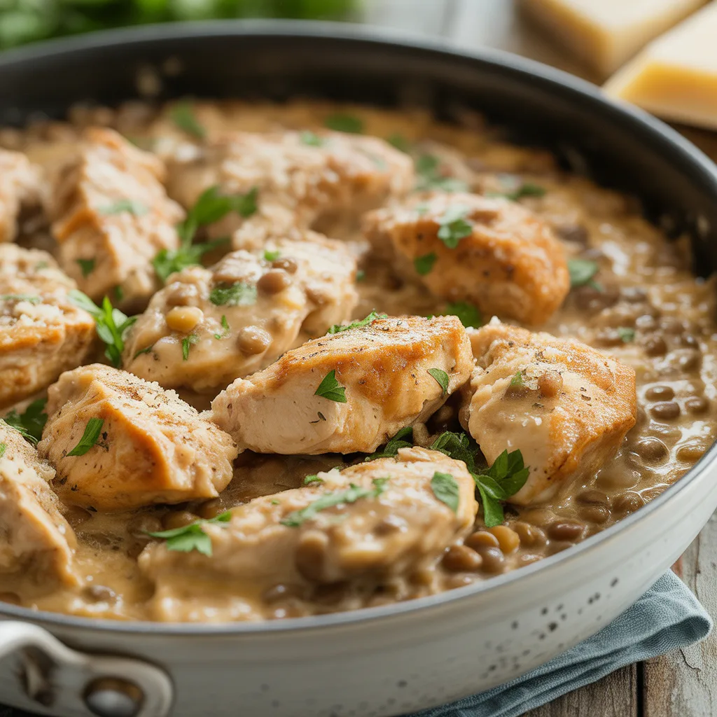 Creamy Parmesan Chicken & Lentil Skillet: Your New Weeknight Hero