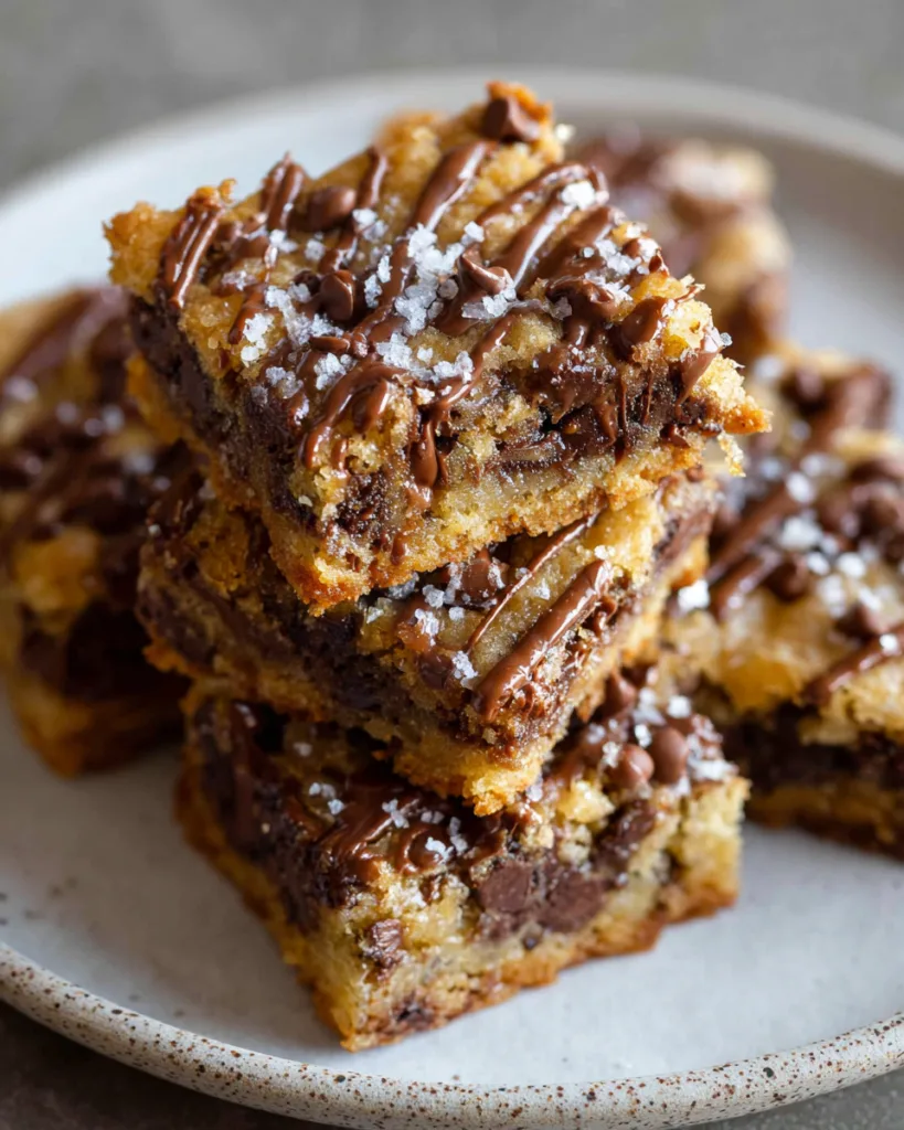 Easy Salted Toffee Chocolate Chip Cookie Bars 2 Salted Toffee Chocolate Chip Cookie Bars